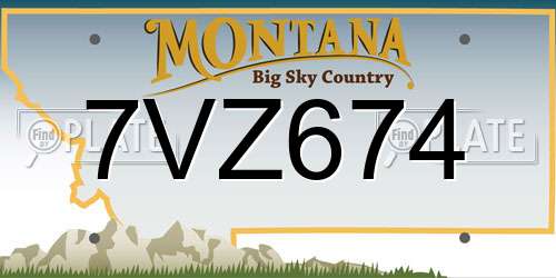 7VZ674 Montana License Plate