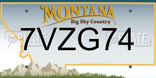 7VZG74 Montana License Plate