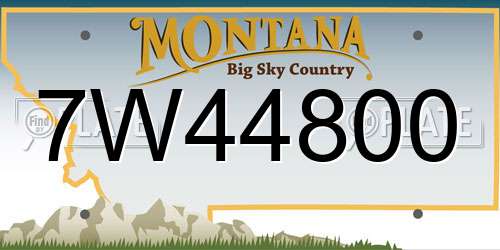 7W44800 Montana License Plate