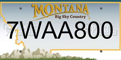 7WAA800 Montana License Plate