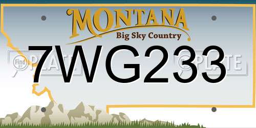 7WG233 Montana License Plate