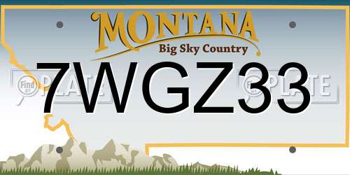 7WGZ33 Montana License Plate