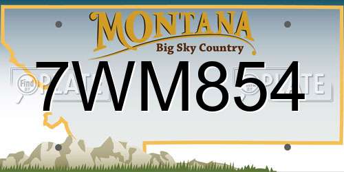 7WM854 Montana License Plate