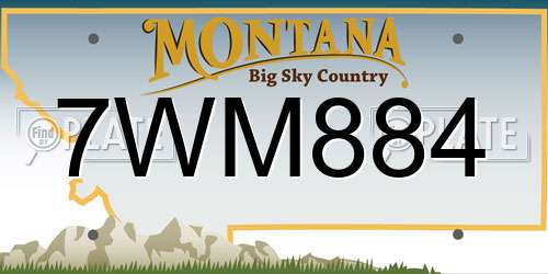 7WM884 Montana License Plate