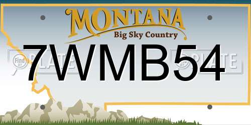 7WMB54 Montana License Plate