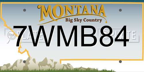 7WMB84 Montana License Plate