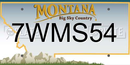 7WMS54 Montana License Plate