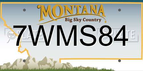 7WMS84 Montana License Plate