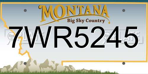 7WR5245 Montana License Plate