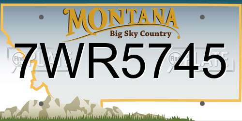 7WR5745 Montana License Plate