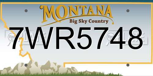 7WR5748 Montana License Plate