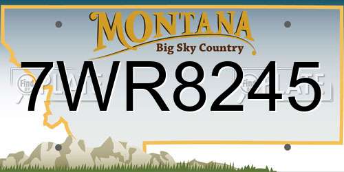 7WR8245 Montana License Plate