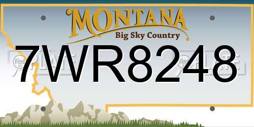 7WR8248 Montana License Plate