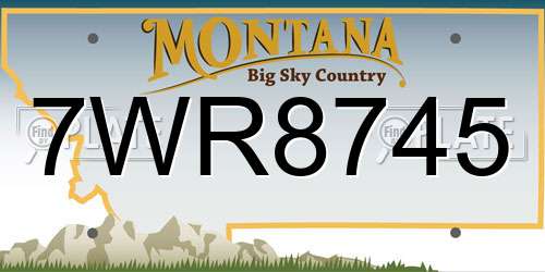 7WR8745 Montana License Plate
