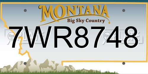 7WR8748 Montana License Plate
