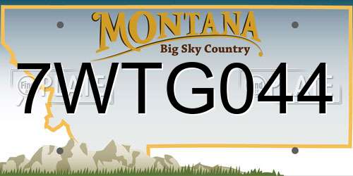 7WTG044 Montana License Plate