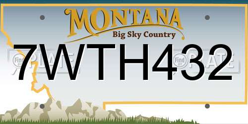 7WTH432 Montana License Plate
