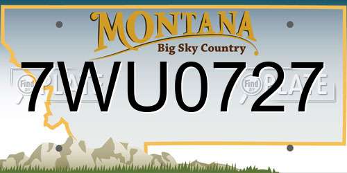 7WU0727 Montana License Plate