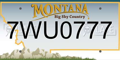 7WU0777 Montana License Plate