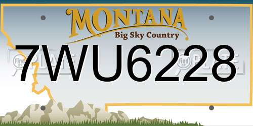 7WU6228 Montana License Plate
