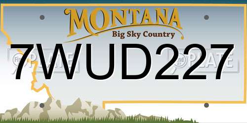 7WUD227 Montana License Plate