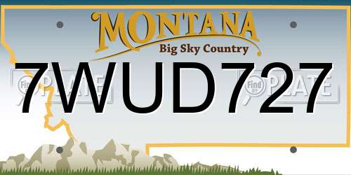 7WUD727 Montana License Plate