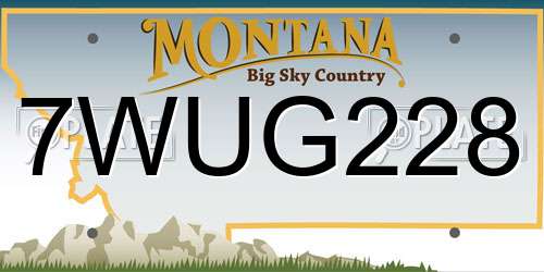 7WUG228 Montana License Plate