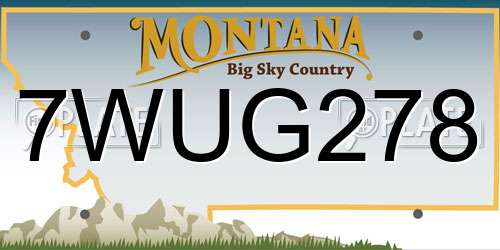 7WUG278 Montana License Plate
