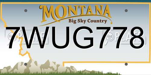 7WUG778 Montana License Plate