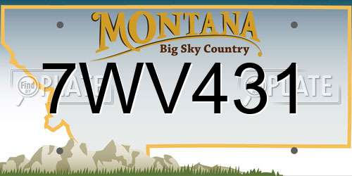 7WV431 Montana License Plate