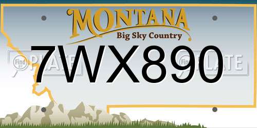 7WX890 Montana License Plate