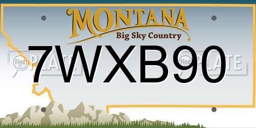 7WXB90 Montana License Plate
