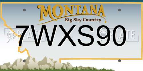 7WXS90 Montana License Plate