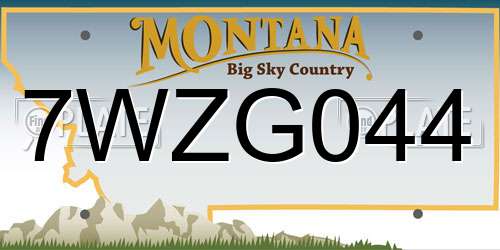 7WZG044 Montana License Plate