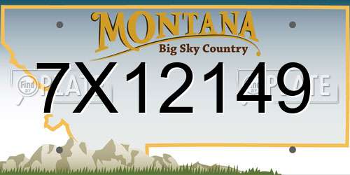 7X12149 Montana License Plate