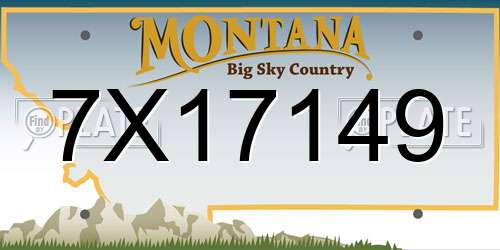 7X17149 Montana License Plate