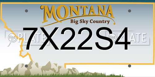 7X22S4 Montana License Plate