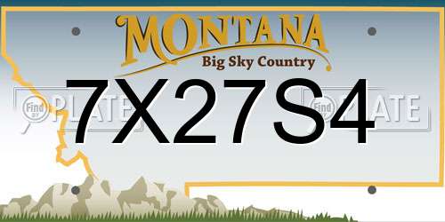 7X27S4 Montana License Plate