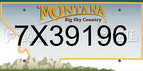7X39196 Montana License Plate
