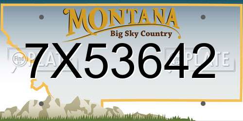 7X53642 Montana License Plate