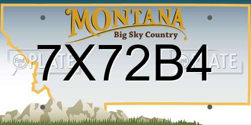 7X72B4 Montana License Plate