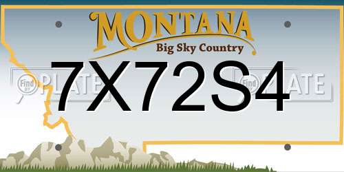 7X72S4 Montana License Plate