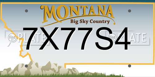 7X77S4 Montana License Plate