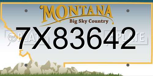 7X83642 Montana License Plate