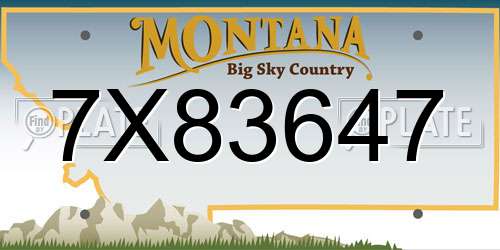 7X83647 Montana License Plate