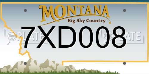 7XD008 Montana License Plate