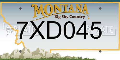 7XD045 Montana License Plate