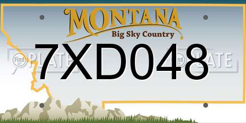 7XD048 Montana License Plate