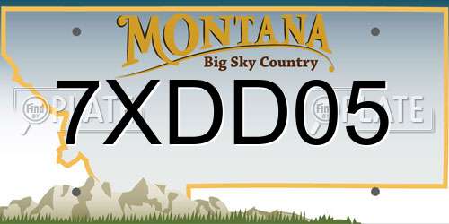 7XDD05 Montana License Plate