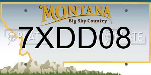 7XDD08 Montana License Plate